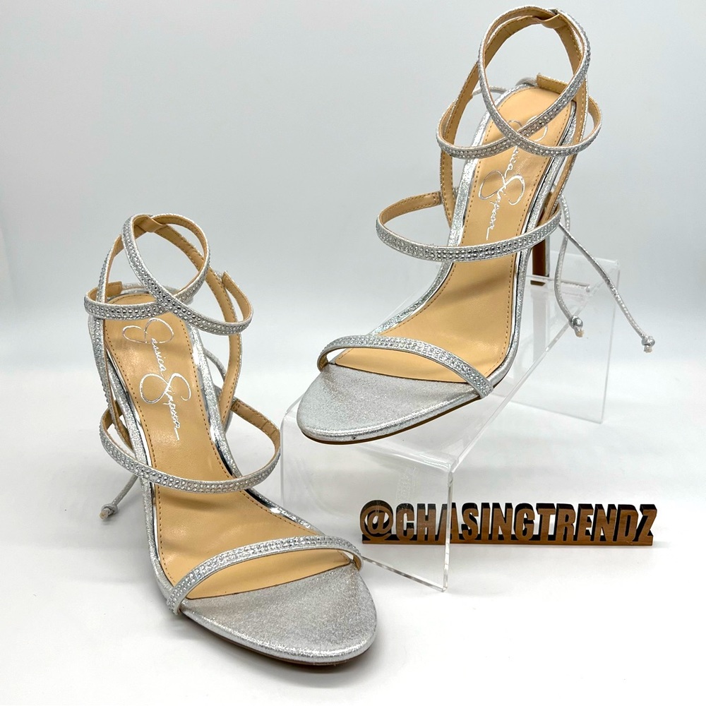 Jessica Simpson Jp Jessipa Silver Stone Studded Heels